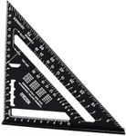 WEITARI 7 inch Rafter Square Triangle Ruler Angle Ruler Aluminum Alloy Double Scale Carpenter Triangle Square Rafter Tool Mensurement Tool for Woodworking and Carpentry