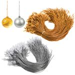 Hiceeden 1000 Pieces Ornament Hangers, Christmas Snap Locking Ropes, Silver & Gold Decorations Hook Ropes for Xmas Tree, Halloween, Thanksgiving, Holiday, Celebration