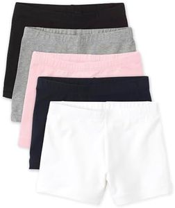 The Children's Place Girls' Cartwheel Shorts, Black/Grey/Pink/Tidal/White 5-Pack