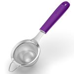 U-Taste Small Fine Mesh Sieve: 18/8 Stainless Steel 8.5cm Kitchen Sieve and Strainer with Riveted Sturdy Silicone Handle, Great for Sifting Flour, Straining Tea, Rice, Quinoa (Purple)