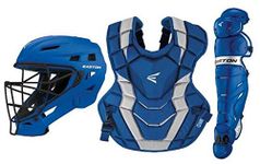 Easton ELITE X Baseball Catchers Equipment Box Set | Youth | Royal | 2020 | Small Helmet | Chest Protector + Commotio Cordis Foam | Leg Guards | NOCSAE Approved For All Levels of Play, Multi, One Size (8065156)