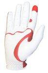 FIT39 Ex Right Hand Golf Glove (for Left Hand Player) (White/Red, XL)