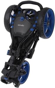 SereneLife 3 Wheel Golf Push Cart – Ultra Lightweight, Small Folding Size, New-Version Scorecard Holder – Golf Accessories for Men, Golf Cart, Wagons Carts Foldable