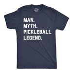 Mens Man Myth Pickleball Legend T Shirt Funny Legendary Pickle Ball Player Tee for Guys Mens Funny T Shirts Funny Sarcastic T Shirt Novelty Tees for Men Navy - Man M