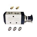 AOMAG Pneumatic 3/8" PT 5 Way 2 Postion Air Hand Lever Operated Valve Pneumatic Solenoid Valve Manual Control Push-Pull 4R310-08