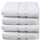 Towelogy® 600GSM Cotton Washcloths Multipack Quick Dry Flannels Face Towels Hotel Spa Bathroom Make Up Remover Cloths 30x30cm (White, Pack Of 4)