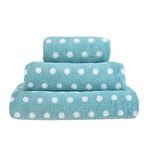 Allure Spots Bath Sheet 90 x 150cm, Pack of 2 Large Bath Towels, 100% Cotton 500gsm, Super soft, Absorbent, Washable (Duck Egg)