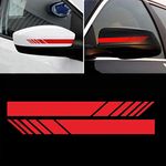 6 Pairs Rearview Mirror Car Sticker Vinyl Reflective Stripe Car Mirror Decal Decoration Sports Racing Stripe Stickers DIY Waterproof Car Side Decal for Auto Car Side Mirror, Red (20×2cm)