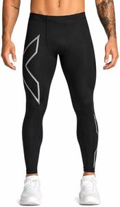 2XU Men's Core Compression Tights, Black/Silver, Large