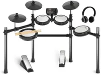 MOSEN Electric Drum Set with 4 Quiet Mesh Drum Pads, Cymbals, Sticks, Headphones, USB MIDI, Kick Pedal, 195+ Sounds and 25 Drum Kits for Beginner MED-X3