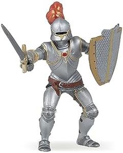 Papo 39244 Knight in Armour with red Feather Medieval-Fantasy Figurine, Multicolour