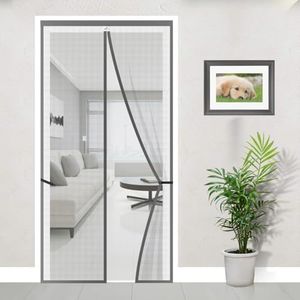 LifeKrafts Mosquito Net Curtain for Door | Magnetic Closure, 120 GSM Fiberglass Material, Grey (210x100 cm)
