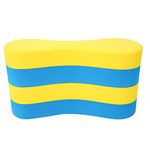 Pull Buoy Leg Float,9.1x5.1in EVA 4-Layer Foam Swim Clip Leg Board, Pool Training Aid Legs and HIPS Support, Core Fitness Strength Pool Exercise Equipment for Adults Kids (Yellow and Blue)