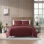 Eddie Bauer Mountian Mountain Plaid Comforter Set, Full/Queen, Scarlet Red, 3 Piece