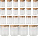 [PackMyProduct] 22 Piece Bamboo Spice Jar Starter Pack with Wooden Lids Glass Food Storage Jars with Bamboo Lids | 3 Sizes included 12 x 75ml, 6 x 250ml, 4 x 500ml