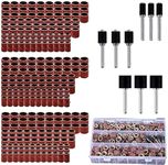 338pcs Sanding Drum Kit with Free Box fits Dremel Includes Rubber Drum Mandrels - 1/2, 3/8 & 1/4"#21-MST