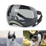 NAMSAN Dog Goggles Medium-Large Breed UV Dog Sunglasses Magnetic Clear Black Lens Windproof Snow Sports Pet Glasses, Green