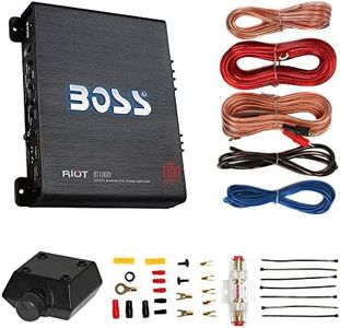 BOSS Audio Systems R1100M 1100W Monoblock Class A/B Car High Power Amplifier with Bass Remote Control and AKS8 Amplifier Installation Wiring Kit