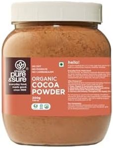 Pure & Sure Organic Cocoa Powder 200G | 100% Pure & Natural with 18.7g Protein| Unsweetened & Dark Flavor | Ideal for Cake, Baking, Hot Chocolate, Milkshake & More