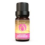 Geranium Essential Oil, Cosmos Certified Organic, Top Grade, Egyptian, 100% Pure, Best Therapeutic Grade for Aromatherapy, Massage, Diffusers & Bath - 10ml, Free E-Book Included