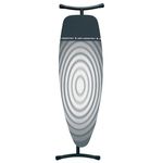 Brabantia - Ironing Board D - Integrated Steam Iron Rest - Adjustable Height with Transport Lock - Non-Slip Rubber Feet - Cotton Cover with Foam Layer - Foldable XL Unit - Titan Oval - 135x45 cm