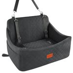 Wooaidagg Dog Car Seat Medium Sized Dogs,Fully Detachable and Washable Car Dog Bed,Soft Fabic Pet Car Seat Filling in Memory Foam,2 Dog Leashes Dog Bed for Car(Black,Large)