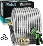 Relxitl Garden Hose 50 FT Stainless Steel Garden Hose Metal, Flexible Water Hose with Sprayer for Yard Never Kink and Tangle, Durable and Leak Proof Heavy Duty for Outdoor Use,green