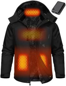 Men Heated Puffer Jacket Winter Coat Battery Pack Include Water Proof Wind Breaker Golf Ski Vest Trip Must Have Snow Gear Outfit Suit Cold Weather Plus Size Big Tall 3xl xxxl 4xl 5xl 6xl Oversized