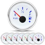 52mm Fuel Level Gauge 0-190ohm, Fuel Indicator Oil Tank Level Meter 7Colors Backlight Universal for Car Boat