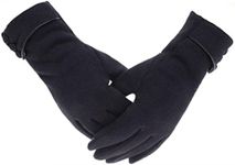 Tomily Womens Touch Screen Phone Fleece Windproof Gloves Winter Warm Wear (Black)