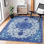 Tinyboy-hbq Area Rugs Blue Traditional Style Area Rugs Living Room Rug Soft Short Pile Rug Large Rugs for Living Room Bedroom Hallway Rugs(Blue, 120 x 160 cm)