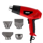 AGARO 2000W Heat Gun HG2120, Dual Temperature and Air Flow Control with 4 Nozzle Attachments, Hot Air Gun Heating helps in Shrink Wrapping, Paint Removal, Wire Shrinking, Crafting