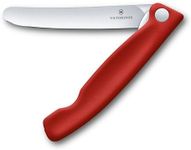 Victorinox Swiss Classic Foldable Paring Knife, For Picknick, Camping, Extra Sharp Blade, Straight Edge, Red