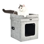 Amazon Basics Collapsible Cat House, Grey, 38 x 38 x 43 cm