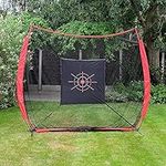 The Soccer Store Portable Golf Garden Practice Net (8ft x 8ft) - Portable Golf Practice Net for Driving & Chipping. Golf Driving Net with Target Sheet, Carry Bag & Ground Anchors Included.