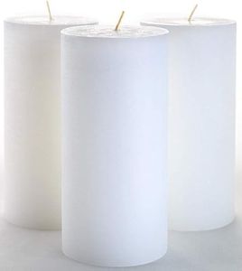 Melt Candle Pillar Candles, 3 Pack - Unscented Candles for Home, Church, Weddings, & More - 3" x 6", White