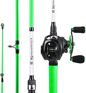 Sougayilang Fishing Rod and Reel Combo, Medium Fishing Pole with Casting Reel, Baitcaster Combo, SuperPolymer Handle-Green-6ft with Right Handle Reel