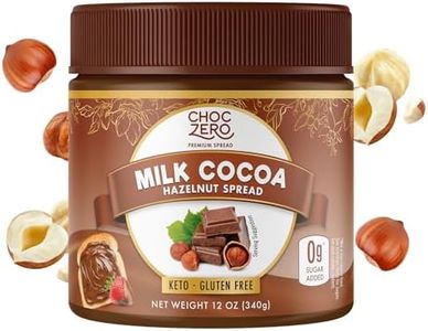 ChocZero Milk Chocolate Hazelnut Spread - Keto Friendly, No Sugar Added, Best Low Carb Dessert, Perfect Topping for Almond Flour Pancakes, Naturally Sweetened with Monk Fruit (1 jar, 12 oz)