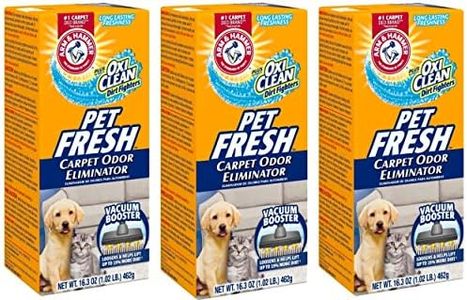 Arm & Hammer Pet Fresh Carpet Odor Eliminator Plus Oxi Clean Dirt Fighters (Pack of 3), 48.9 Ounce