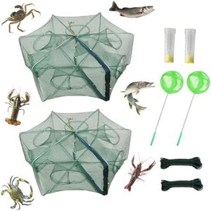 1/2 Pcs Fishing Bait Trap Foldable Crab Crayfish Fish Minnow Crawdad Shrimp Net Cast Portable