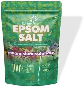 DIVINE TREE Epsom Salt for Plants - Water Soluble Organic Plant Fertilizer - Magnesium Sulphate Fertilizer for Plants and Home Garden Boost Growth, Improve Soil & Nourish Healthier Plants (900gm)