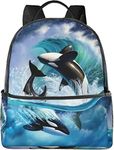 Backpack Orca Killer Whales Wave Hiking Students Bag Travel Backpack