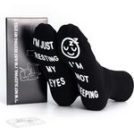 Funny Gifts for Dad Father’s Day Men Women Cute Novelty lovely Socks: I’m Not Sleeping I’m Just Resting My Eyes (CA/US, Alpha, Large, Regular, Regular, Face)