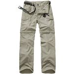 Jessie Kidden Hiking Walking Trousers Men,Quick Dry Convertible Lightweight Breathable Waterproof Outdoor Fishing Work Zip Off Cargo Pants #6055-Apricot-40