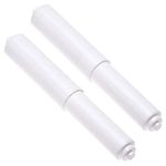 Toilet Paper Holder, 2Pcs Plastic Toilet Tissue Roll Holder Insert in bathroom Replacement Roller Spring Loaded Spindle WC(White)