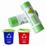 RTBQJ-AT 100% Biodegradable Bin Liners, 60L 30 Bags Biodegradable Food Waste Bags, Super Sturdy Bin Bags