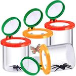 4 Pcs Insert Bug Viewer Magnifier Backyard Explorer Bug Catcher Kit for Kids Bug Cage Insect Catcher Box Critter Bug Jar for Children Nature Exploration Toys Educational Science Kits, 2 Colors