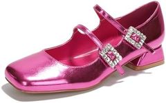 Cape Robbin Mary Jane Shoes Women Shoes - Double Strap Maryjane Shoes Womens - Women’s Mary Janes (Harri) - Pink Size 8.5