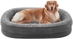 Pawk Large Dog Bed, XL Orthopedic Memory Foam Dog Beds, Washable Dog Bed, Fits up to 41kg, Four-Sided Neck Pillow, Good for Golden Retriever, Labrador, German Shepherd, Samoye, Rottweiler, Dark gray