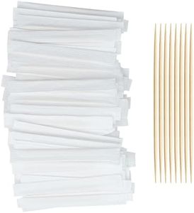 HOPELF Bamboo Toothpicks by Individually Wrapped for Appetizer, Olive, Barbecue, Fruit, Teeth Cleaning,Double-Points Wooden Toothpick.5000 Count